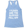 i flexed and the sleeves fell off Racerback Tank
