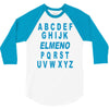 alphabet abc elemno 3/4 Sleeve Shirt