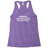 funny pick me up pub joke slogan Racerback Tank