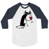 cat and wine 3/4 Sleeve Shirt