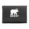 new bear deer beer funny Accessory Pouches