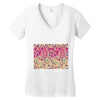 pink triangle print Women's V-Neck T-Shirt
