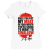 once you put my meat in your mouth t shirt tee funny grilling cook che Ladies Fitted T-Shirt