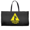 caution shapes being thrown printed Weekender Totes