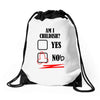 am i childish Drawstring Bags