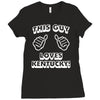 this guy loves kentucky   copy Ladies Fitted T-Shirt