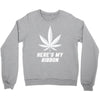 Support Lung Cancer Awareness With A White Cannabis Leaf Crewneck Sweatshirt