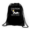 caution men at work Drawstring Bags