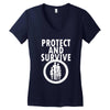 protect and survive Women's V-Neck T-Shirt