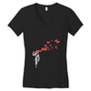banksy headshot butterfly Women's V-Neck T-Shirt