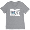 crazy lady shark V-Neck Tee