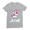 unicorns are born in june Ladies Fitted T-Shirt