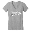 sunday funday (white) Women's V-Neck T-Shirt