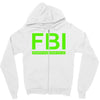 mens fbi print casual slim Zipper Hoodie