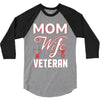 Mom Wife Veteran - Veterans Day T-Shirt Gifts 3/4 Sleeve Shirt
