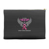 my hero is now my angel breast cancer awareness Accessory Pouches