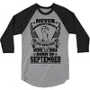 Never Underestimate Dog Rescuer Who Was Born September 3/4 Sleeve Shirt