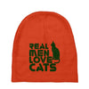 real men love cats, funny quote Baby Beanies