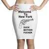 welcome to new york duck mother fucker black t shirt Pencil Skirts
