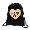 Hope With Heart Drawstring Bags