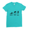 swim bike and run Ladies Fitted T-Shirt