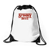 spooky shit Drawstring Bags