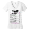 June Girl Facts Cancer Women's V-Neck T-Shirt
