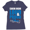 swim mom loud and proud sports athlete athletic Ladies Fitted T-Shirt