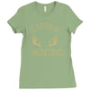 i'd rather be hunting deer antlers ammo hunt gear merica cool Ladies Fitted T-Shirt