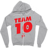 team 10 red Zipper Hoodie