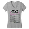 July Girl Facts Leo Women's V-Neck T-Shirt