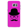 hat wayfarer glasses funny moustache hipster funny geek light tee shir Samsung Galaxy S7