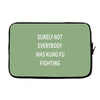surely not everybody was kung fu fighting Laptop sleeve