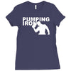 pump gym training bodybuilding workout keepfit weightlifting Ladies Fitted T-Shirt
