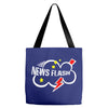 news flash black Tote Bags