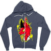 warning Zipper Hoodie