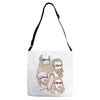 shh, the rat is our patron Adjustable Strap Totes