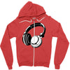 headphones black humor Zipper Hoodie
