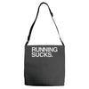running sucks   humor exercise running gym marathon runner workout tee Adjustable Strap Totes