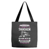 Warning I Belong To A Trucker Tote Bags