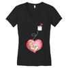 Mom and Baby are Connected to the Heart Women's V-Neck T-Shirt