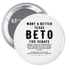 want a better texas black Pin-back button