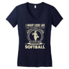 i might look like i'm playing softball Women's V-Neck T-Shirt