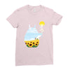 totoro sunflower Ladies Fitted T-Shirt