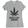 Support Melanoma Cancer Awareness With A Black Cannabis Leaf Ladies Fitted T-Shirt