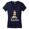 merry cristmas reindeer Women's V-Neck T-Shirt