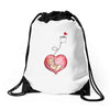 Mom and Baby are Connected to the Heart Drawstring Bags