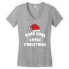 this girl loves christmas Women's V-Neck T-Shirt