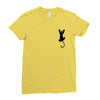 Cat Pocket Ladies Fitted T-Shirt