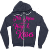 this mom hugs kiss es Zipper Hoodie